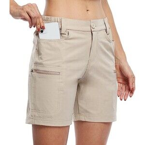 Willit Khaki Stretch Active Shorts Outdoor with Pockets Water Resistant Sz M